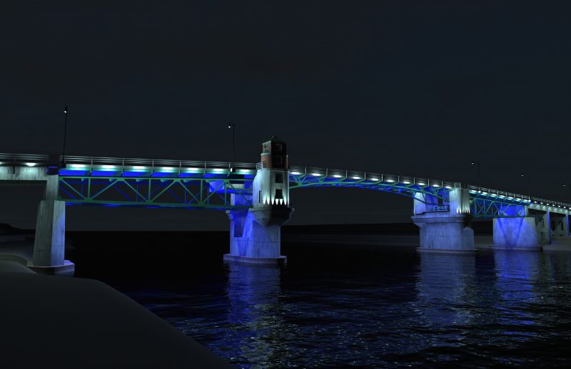 La Ville de Sorel-Tracy avait développé des maquettes du pont Turcotte illuminé. | Gracieuseté/Ville de Sorel-Tracy