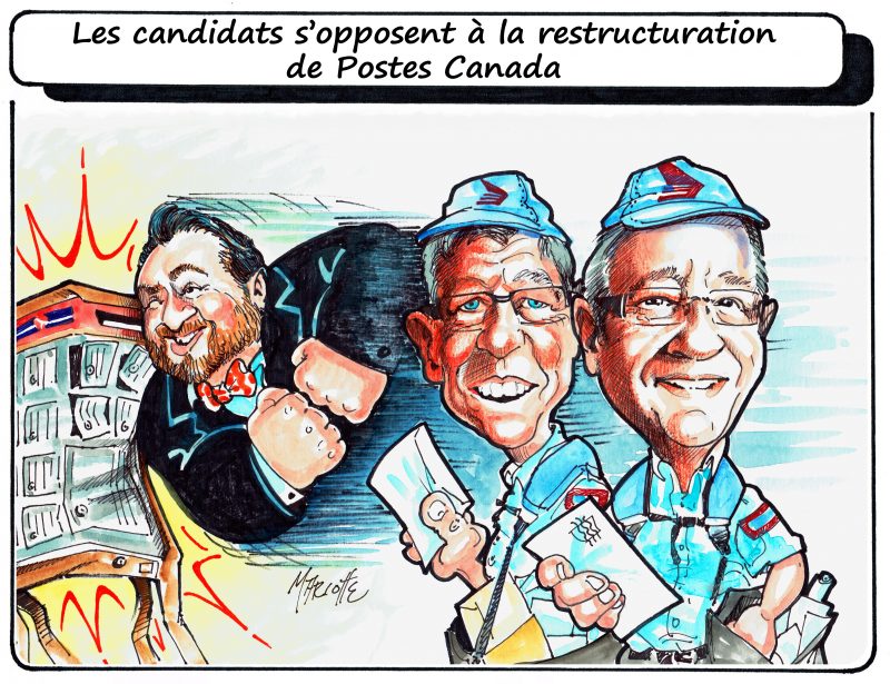 Caricature de Gilles Bill Marcotte en cette campagne électorale. | Gilles Bill Marcotte