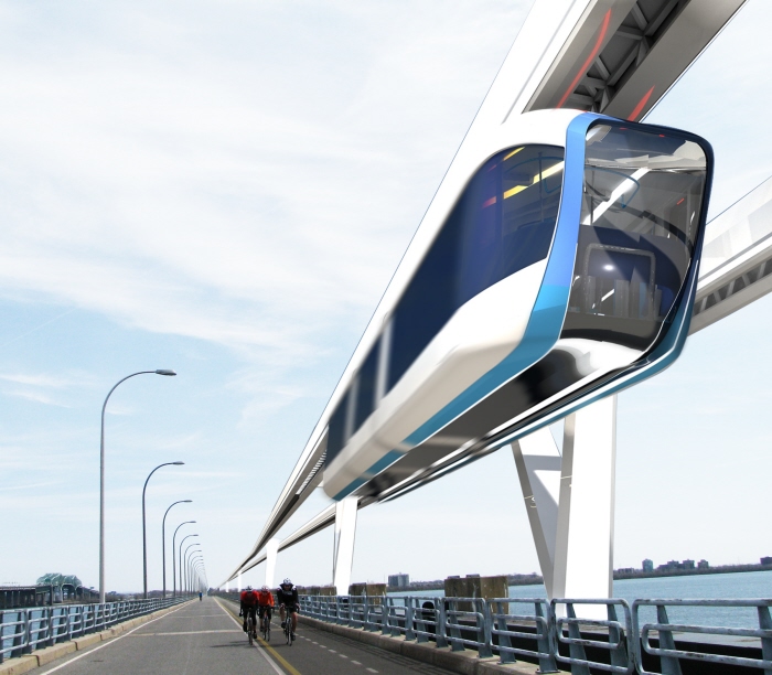 :L’étude de préfaisabilité d’un monorail à grande vitesse est l’amorce du projet sorelois de MGV Québec. | Photo:  Crédit graphique : Frédéric Laurin-Lalonde