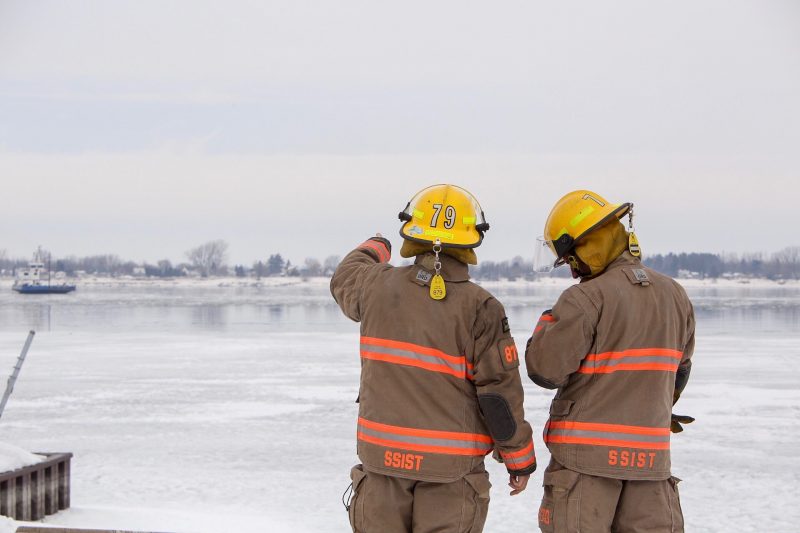 Les pompiers de Sorel-Tracy ont rapidement été déployés sur le fleuve pour sauver l'animal. | TC Média - Pascal Cournoyer