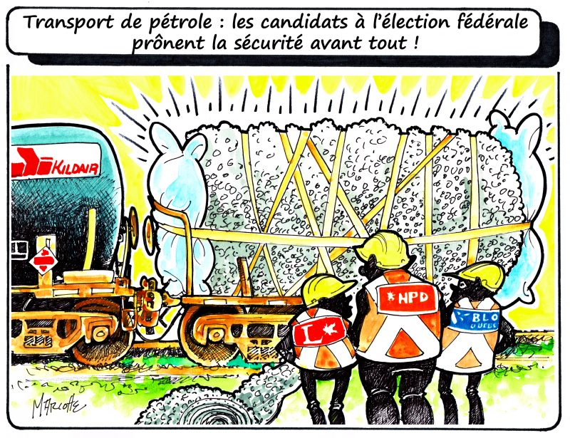 Caricature de Gilles Bill Marcotte dans le cadre de la campagne électorale fédérale. | Photo: Gilles Bill Marcotte