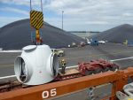 Les pièces d’éoliennes débarquées au port de Bécancour