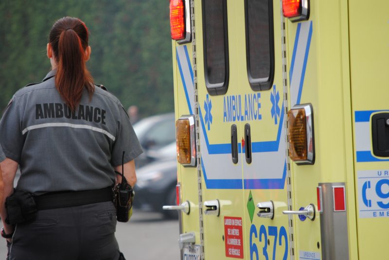 Une dame a subi un accident à Saint-David le 23 avril. | TC Média - Stéphanie Mac Farlane