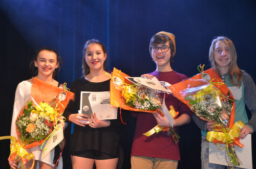 Les gagnants de la finale locale de Secondaire en spectacle de l'École secondaire Bernard-Gariépy.
Photo Katy Desrosiers | Les 2 Rives ©