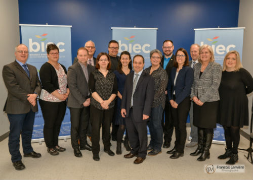 Les partenaires de l’entente étaient présents au lancement des BIEC, le 8 avril 2019, à Saint-Hyacinthe. 
Photo gracieuseté