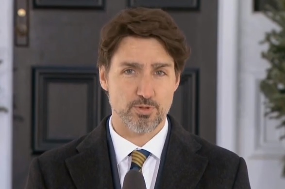 Le premier ministre Justin Trudeau, lors d’un point de presse quotidien.
Photo capture d’écran
