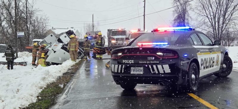 Plus de peur que de mal après le renversement d’un camion-citerne de lait